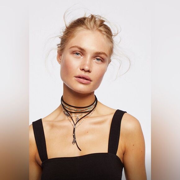 NEW Free People Jayden Turquoise Choker Necklace - Picture 1 of 2